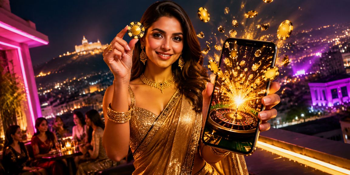 User playing Rummy on mobile in Pune city setting